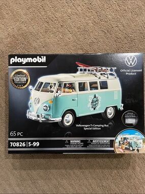 NWT Playmobil Limited Edition Collectible Volkswagen T1 Camping Bus